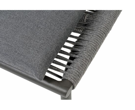 "Авиньон" кресло плетеное из роупа, каркас алюминий серый (RAL7022) муар, роуп серый круглый, ткань темно-серая 027, изображение 5 | Интернет магазин мебели и декора LifeDekor