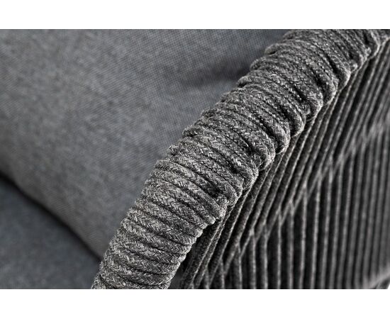 "Милан" лаунж-зона 5-местная плетеная из роупа (веревки), каркас алюминиевый серый, роуп темно-серый, изображение 6 | Интернет магазин мебели и декора LifeDekor