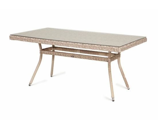"Латте" плетеный стол из искусственного ротанга 160х90см, цвет бежевый | Интернет магазин мебели и декора LifeDekor