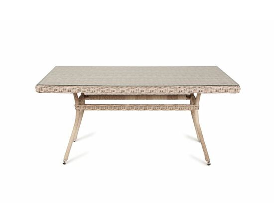 "Латте" плетеный стол из искусственного ротанга 160х90см, цвет бежевый, изображение 2 | Интернет магазин мебели и декора LifeDekor