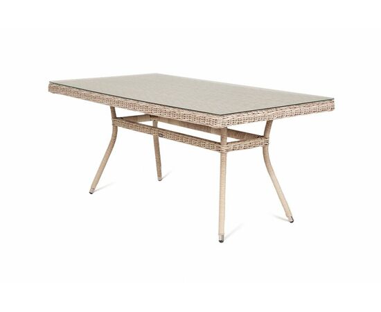 "Латте" плетеный стол из искусственного ротанга 160х90см, цвет бежевый, изображение 3 | Интернет магазин мебели и декора LifeDekor
