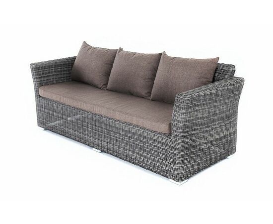 "Капучино" диван из искусственного ротанга трехместный, цвет графит | Интернет магазин мебели и декора LifeDekor