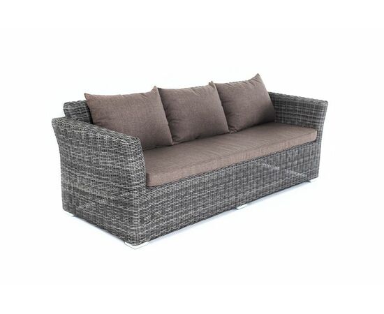 "Капучино" диван из искусственного ротанга трехместный, цвет графит, изображение 2 | Интернет магазин мебели и декора LifeDekor
