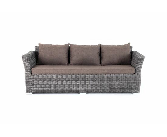 "Капучино" диван из искусственного ротанга трехместный, цвет графит, изображение 3 | Интернет магазин мебели и декора LifeDekor