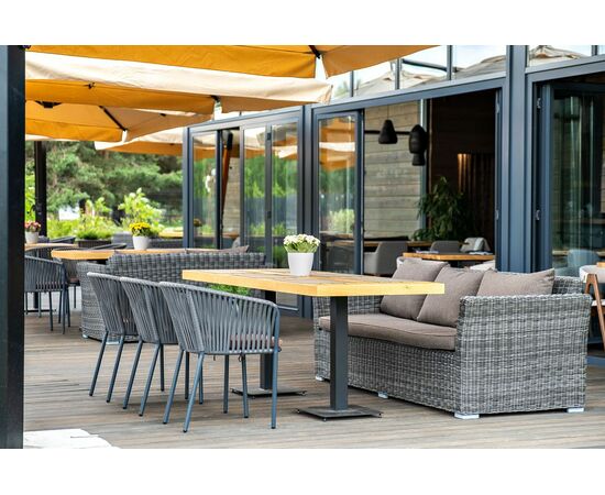 "Капучино" диван из искусственного ротанга трехместный, цвет графит, изображение 4 | Интернет магазин мебели и декора LifeDekor