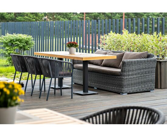 "Капучино" диван из искусственного ротанга трехместный, цвет графит, изображение 5 | Интернет магазин мебели и декора LifeDekor