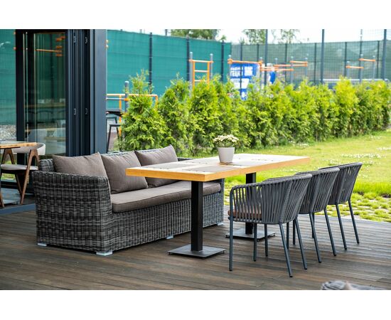 "Капучино" диван из искусственного ротанга трехместный, цвет графит, изображение 6 | Интернет магазин мебели и декора LifeDekor