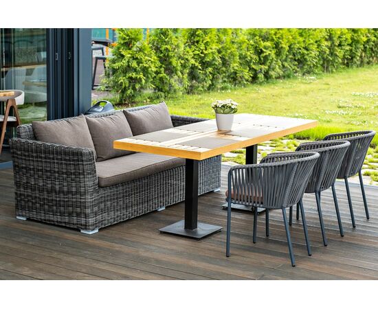 "Капучино" диван из искусственного ротанга трехместный, цвет графит, изображение 7 | Интернет магазин мебели и декора LifeDekor