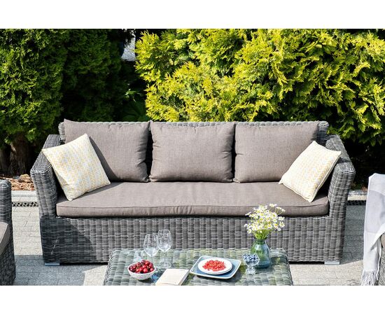 "Капучино" диван из искусственного ротанга трехместный, цвет графит, изображение 10 | Интернет магазин мебели и декора LifeDekor