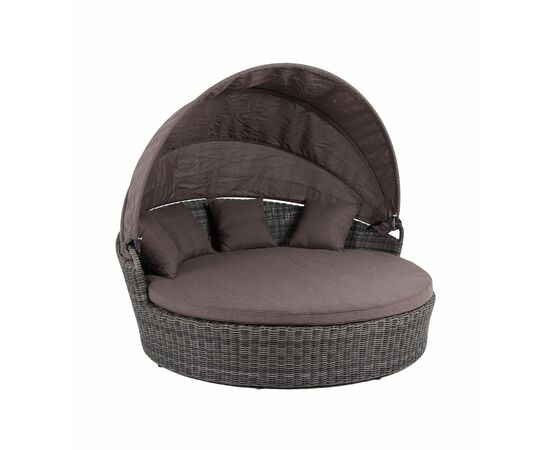 "Стильяно" плетеная кровать круглая, цвет графит | Интернет магазин мебели и декора LifeDekor