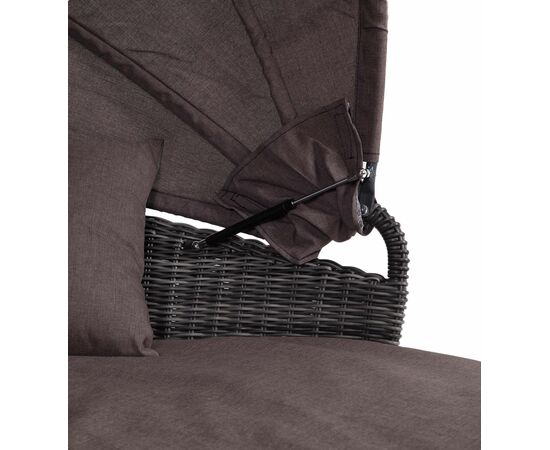 "Стильяно" плетеная кровать круглая, цвет графит, изображение 2 | Интернет магазин мебели и декора LifeDekor