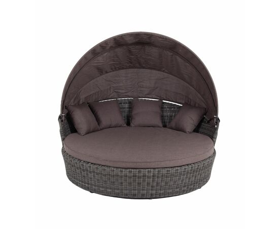 "Стильяно" плетеная кровать круглая, цвет графит, изображение 3 | Интернет магазин мебели и декора LifeDekor