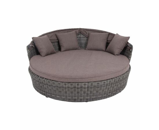 "Стильяно" плетеная кровать круглая, цвет графит, изображение 6 | Интернет магазин мебели и декора LifeDekor