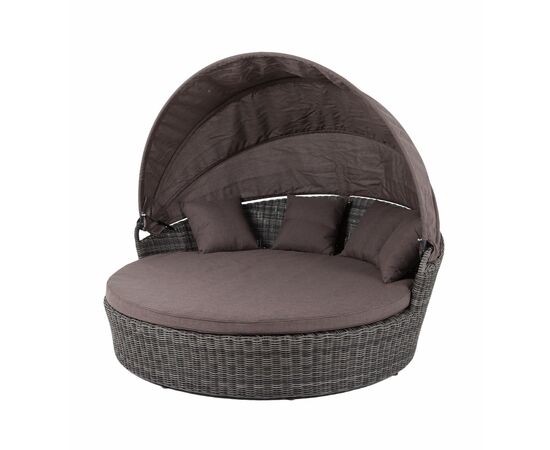 "Стильяно" плетеная кровать круглая, цвет графит, изображение 7 | Интернет магазин мебели и декора LifeDekor