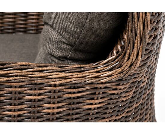 "Алиса" кресло плетеное, цвет коричневый с подушками, изображение 6 | Интернет магазин мебели и декора LifeDekor