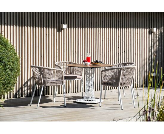 "Диего" обеденная группа на 4 персоны, круглый стол "дуб", цвет бежевый, изображение 3 | Интернет магазин мебели и декора LifeDekor