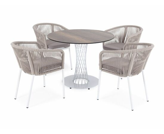 "Диего" обеденная группа на 4 персоны, круглый стол "дуб", цвет бежевый, изображение 10 | Интернет магазин мебели и декора LifeDekor