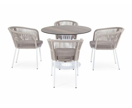 "Диего" обеденная группа на 4 персоны, круглый стол "дуб", цвет бежевый, изображение 11 | Интернет магазин мебели и декора LifeDekor