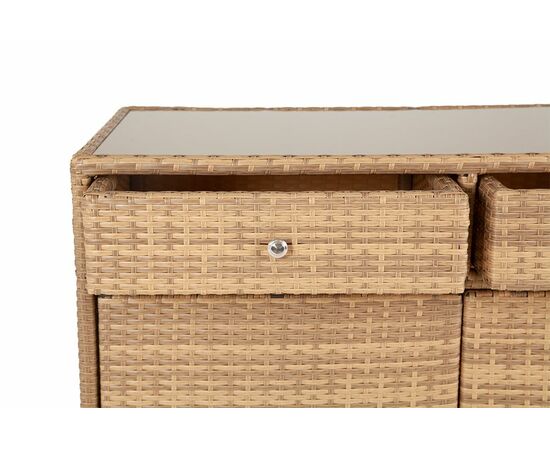 "Мальта" тумба плетеная из искусственного ротанга, цвет соломенный, изображение 3 | Интернет магазин мебели и декора LifeDekor