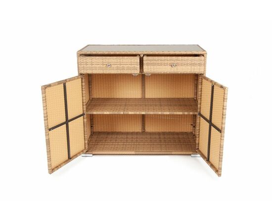 "Мальта" тумба плетеная из искусственного ротанга, цвет соломенный, изображение 4 | Интернет магазин мебели и декора LifeDekor