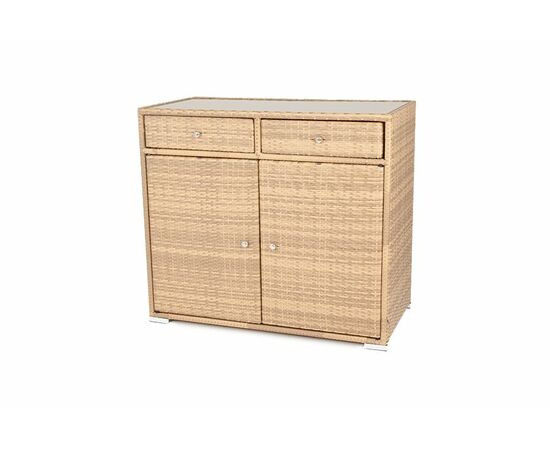 "Мальта" тумба плетеная из искусственного ротанга, цвет соломенный, изображение 5 | Интернет магазин мебели и декора LifeDekor