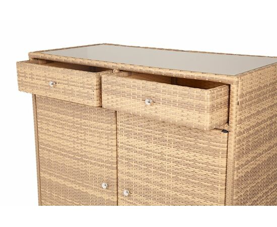 "Мальта" тумба плетеная из искусственного ротанга, цвет соломенный, изображение 6 | Интернет магазин мебели и декора LifeDekor