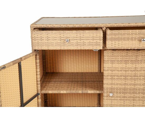 "Мальта" тумба плетеная из искусственного ротанга, цвет соломенный, изображение 7 | Интернет магазин мебели и декора LifeDekor