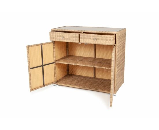 "Мальта" тумба плетеная из искусственного ротанга, цвет соломенный, изображение 8 | Интернет магазин мебели и декора LifeDekor