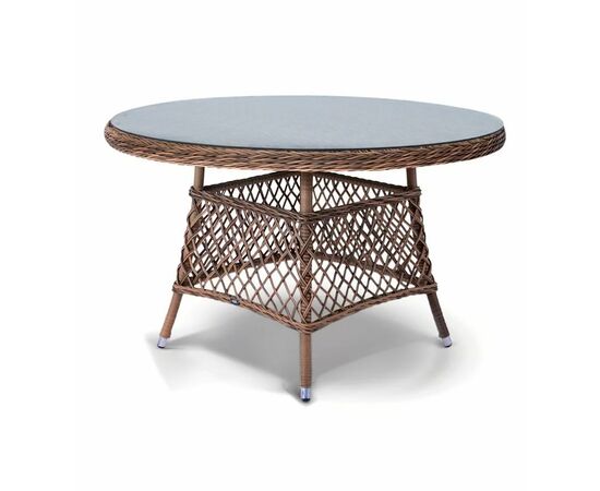 "Эспрессо" плетеный круглый стол, диаметр 118 см, цвет коричневый | Интернет магазин мебели и декора LifeDekor