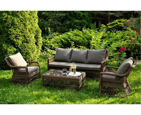 "Гранд Латте" лаунж-зона из искусственного ротанга, цвет коричневый | Интернет магазин мебели и декора LifeDekor