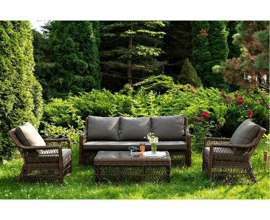 "Гранд Латте" лаунж-зона из искусственного ротанга, цвет коричневый, изображение 2 | Интернет магазин мебели и декора LifeDekor