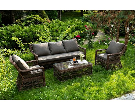 "Гранд Латте" лаунж-зона из искусственного ротанга, цвет коричневый, изображение 3 | Интернет магазин мебели и декора LifeDekor