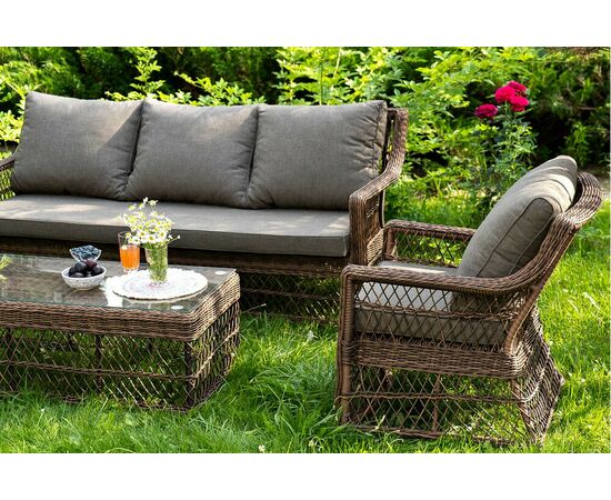 "Гранд Латте" лаунж-зона из искусственного ротанга, цвет коричневый, изображение 6 | Интернет магазин мебели и декора LifeDekor
