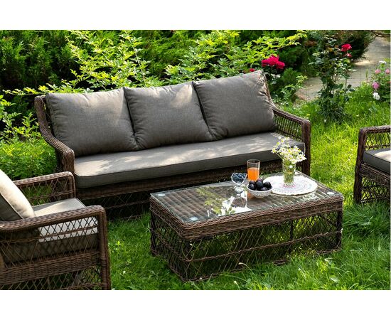 "Гранд Латте" лаунж-зона из искусственного ротанга, цвет коричневый, изображение 7 | Интернет магазин мебели и декора LifeDekor