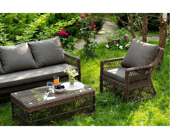 "Гранд Латте" лаунж-зона из искусственного ротанга, цвет коричневый, изображение 8 | Интернет магазин мебели и декора LifeDekor