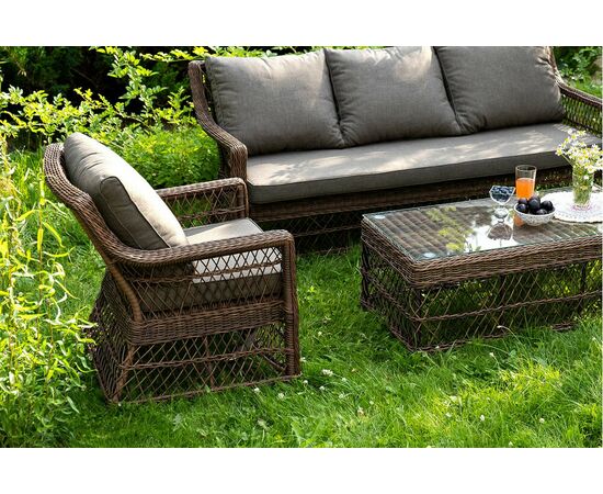 "Гранд Латте" лаунж-зона из искусственного ротанга, цвет коричневый, изображение 9 | Интернет магазин мебели и декора LifeDekor