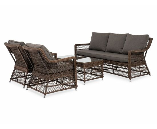 "Гранд Латте" лаунж-зона из искусственного ротанга, цвет коричневый, изображение 22 | Интернет магазин мебели и декора LifeDekor