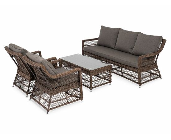 "Гранд Латте" лаунж-зона из искусственного ротанга, цвет коричневый, изображение 23 | Интернет магазин мебели и декора LifeDekor