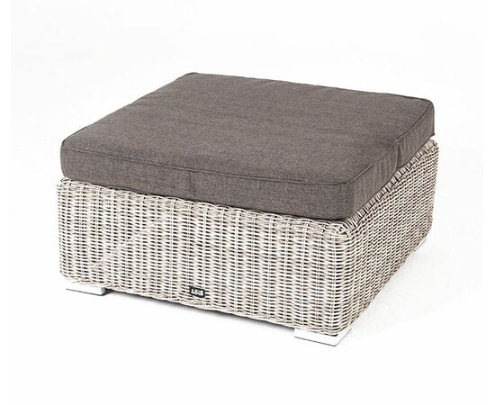 "Лунго" плетеная оттоманка с подушкой, цвет бежевый | Интернет магазин мебели и декора LifeDekor