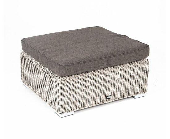 "Лунго" плетеная оттоманка с подушкой, цвет бежевый, изображение 2 | Интернет магазин мебели и декора LifeDekor