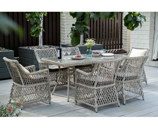 "Латте" обеденная группа плетеная, цвет бежевый | Интернет магазин мебели и декора LifeDekor