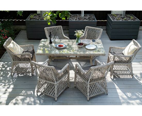 "Латте" обеденная группа плетеная, цвет бежевый, изображение 3 | Интернет магазин мебели и декора LifeDekor