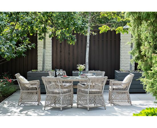 "Латте" обеденная группа плетеная, цвет бежевый, изображение 4 | Интернет магазин мебели и декора LifeDekor