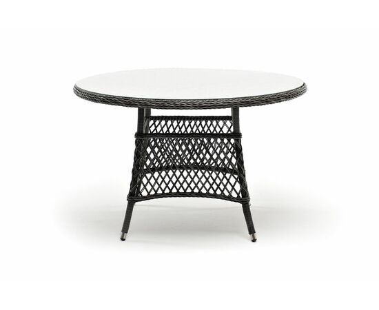 "Эспрессо" плетеный круглый стол, диаметр 118 см, цвет графит, изображение 2 | Интернет магазин мебели и декора LifeDekor