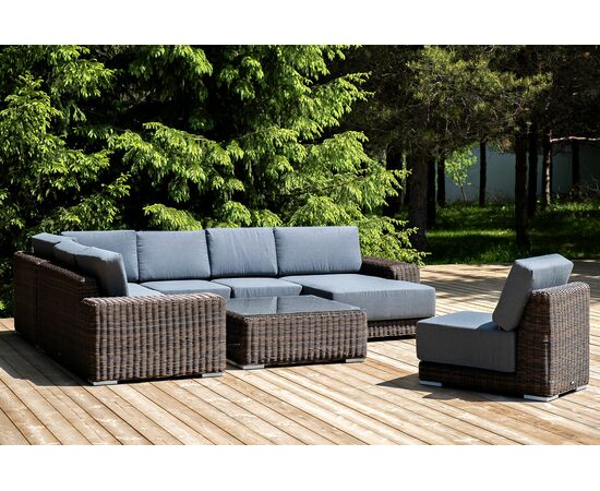 "Капри" трансформирующаяся лаунж-зона из искусственного ротанга, цвет коричневый, изображение 3 | Интернет магазин мебели и декора LifeDekor