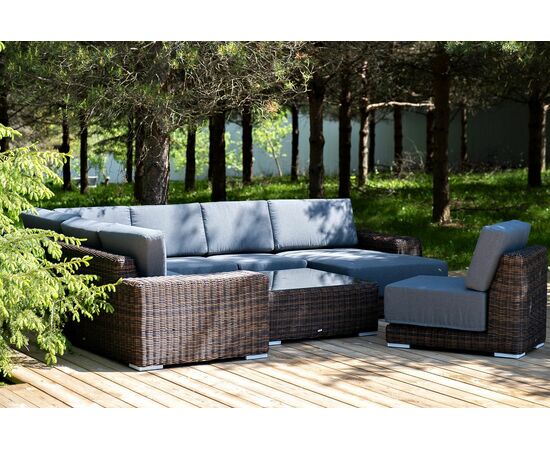 "Капри" трансформирующаяся лаунж-зона из искусственного ротанга, цвет коричневый, изображение 4 | Интернет магазин мебели и декора LifeDekor