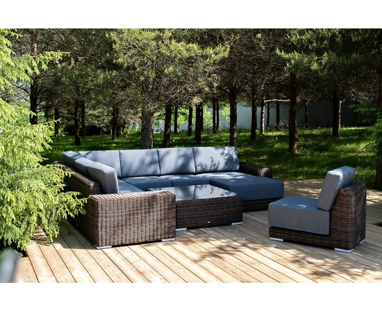 "Капри" трансформирующаяся лаунж-зона из искусственного ротанга, цвет коричневый, изображение 6 | Интернет магазин мебели и декора LifeDekor