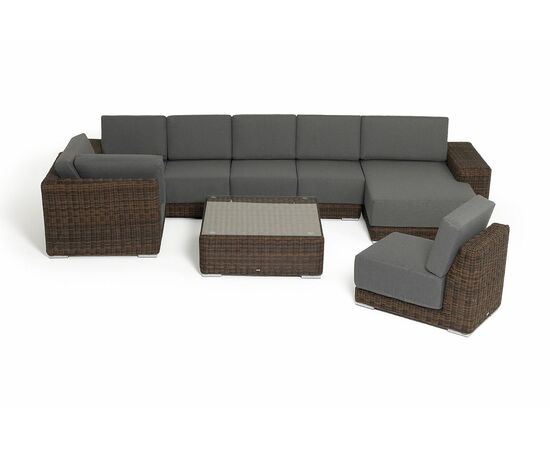 "Капри" трансформирующаяся лаунж-зона из искусственного ротанга, цвет коричневый, изображение 26 | Интернет магазин мебели и декора LifeDekor