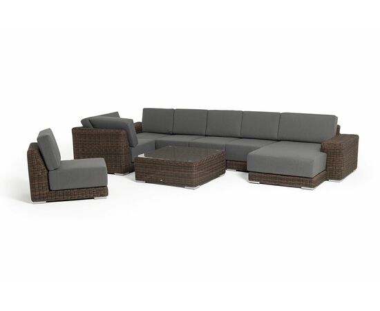 "Капри" трансформирующаяся лаунж-зона из искусственного ротанга, цвет коричневый, изображение 28 | Интернет магазин мебели и декора LifeDekor