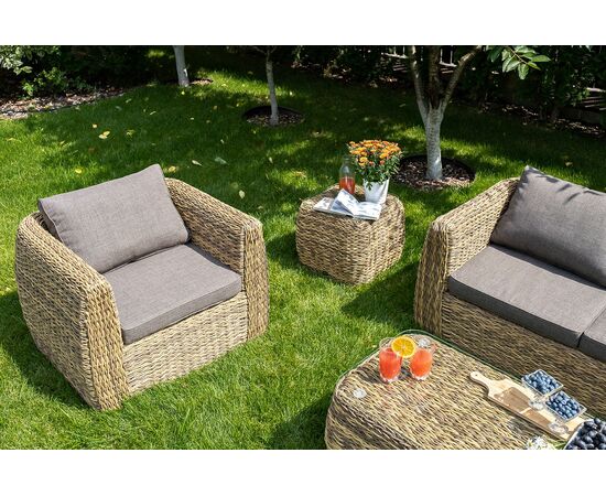 "Кальяри" лаунж-зона из искусственного ротанга (гиацинт), цвет соломенный, изображение 2 | Интернет магазин мебели и декора LifeDekor